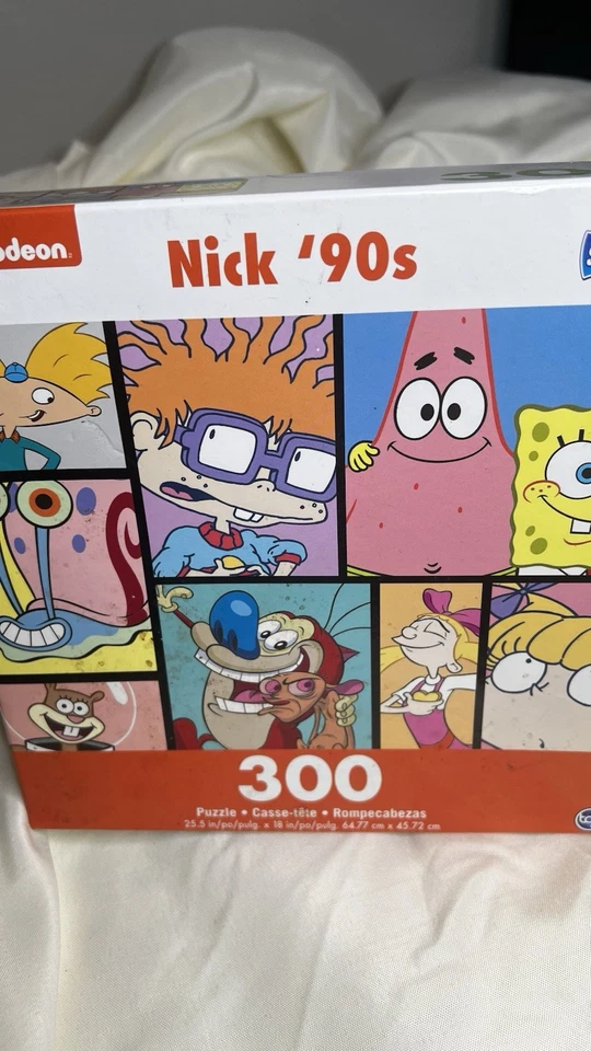 Rompecabezas Nick Años 90 300 Piezas Nickelodeon Collage Edad 14+ 18 x 25" NUEVO Foto 2 de 3