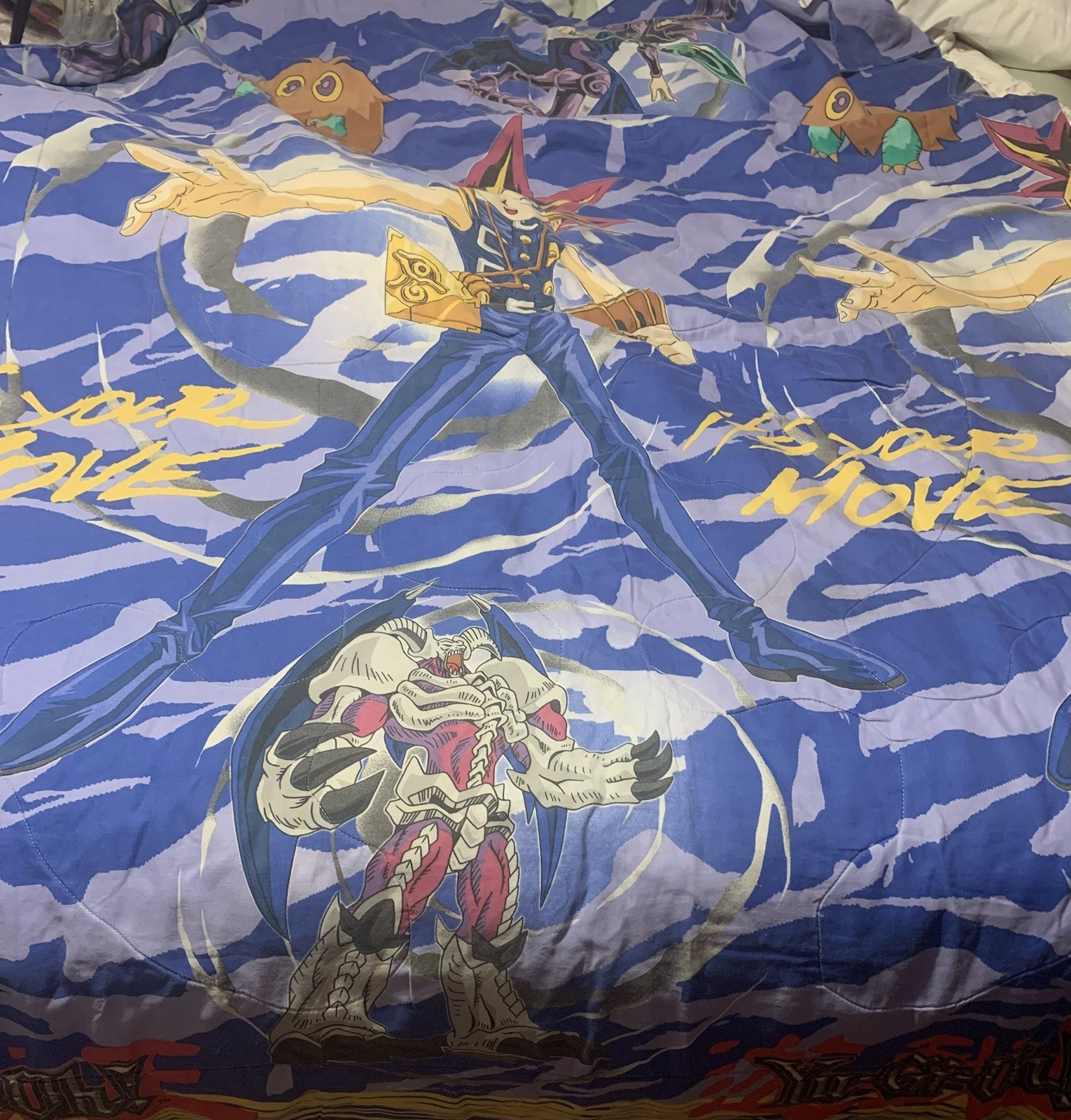 Vtg Yu-Gi-Oh! 1996 Kazuki Takahashi Comforter Fitted Sheet And Throw Lot Of 3