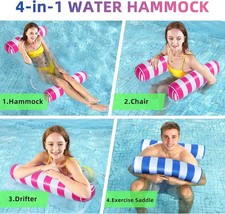 4 Pack Upgraded XL Water Pool Floats 4-In-1 Hammock, Saddle, Lounge Chair NEW