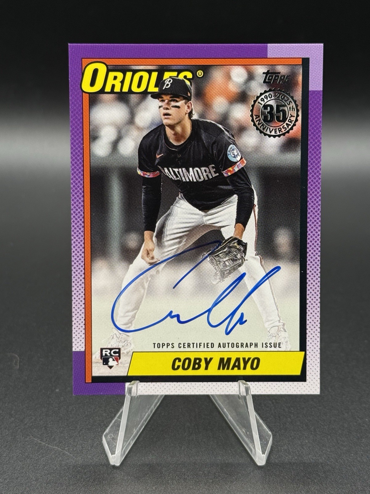 Coby Mayo 2025 Topps Series 2 1990 35th Anniversary Autograph 90B2-CM Baltimore