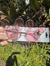 2025 Disney Parks Mickey Mouse Ear Shaped Sunglasses Rose Pink Lenses New