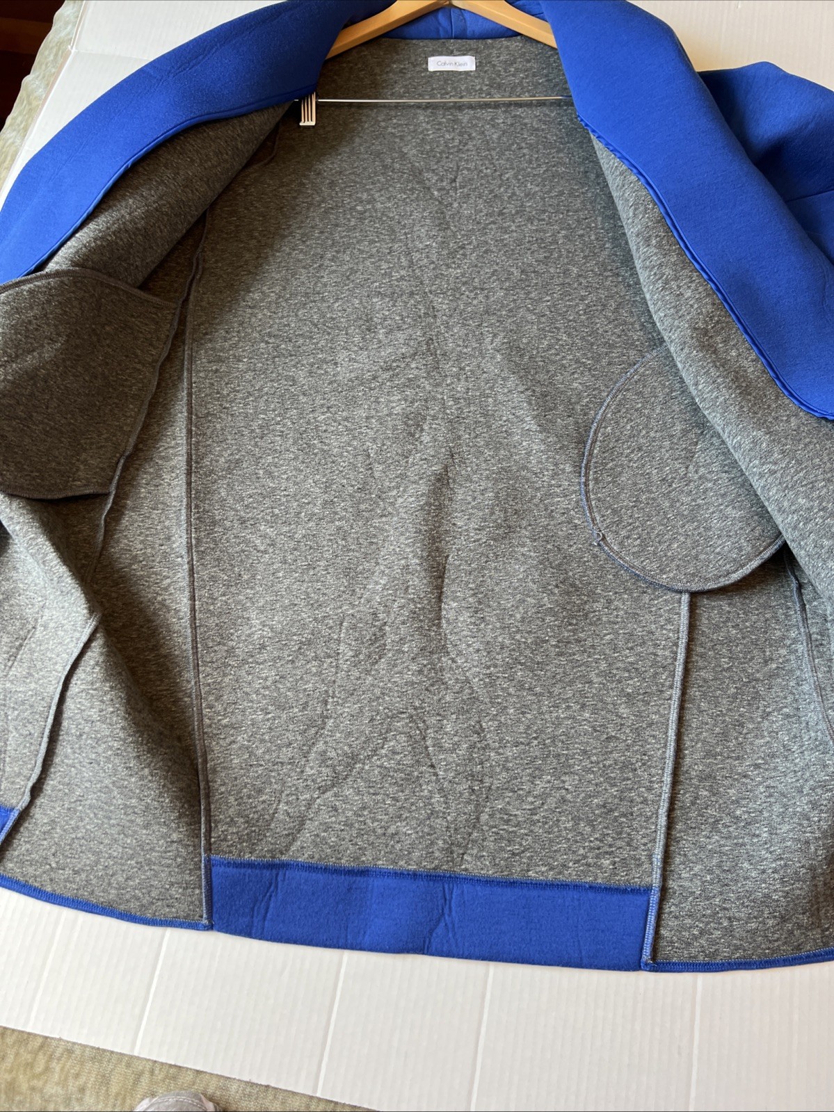 Calvin Klein M-L Neoprene Coat Royal  Blue 3/4 Sleeves/see Details thumbnail 8