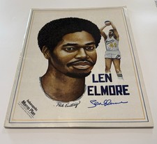 1975-76 Indiana Pacers - Virginia ABA Basketball Program - Len Elmore Signed