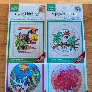 Gallery Glass Painting Patterns Tropical Fish Flower Exotic Birds Toucan Unused