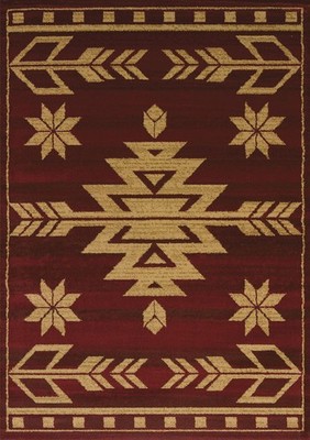 Red 2x7 Stars Southwestern Medallion Runner Rug: Actual Size 1' 11'' x 7' 2''