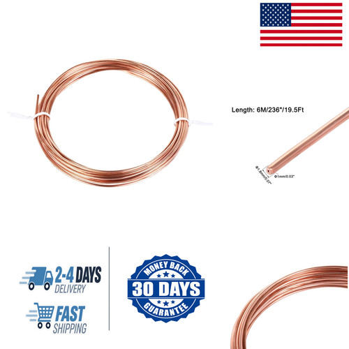 Refrigeration Copper Tubing Coil 1.8mm OD 0.8mm ID 19.5Ft Refrigeration