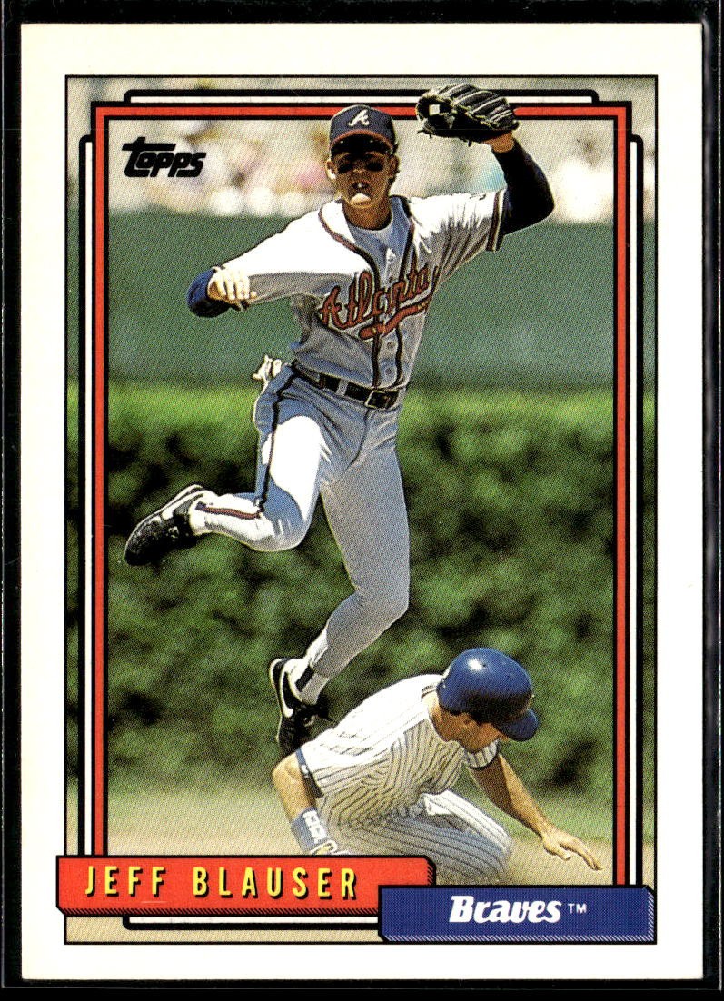 Jeff Blauser 1992 Topps Baseball Card #199 Atlanta Braves