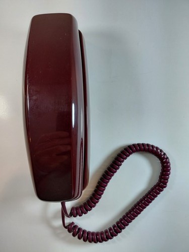 RadioShack 43-577 HAC ET-273 Corded Wall Desk Phone Burgundy Redial Flash