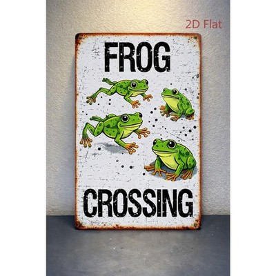 Vintage Rustic Frog Crossing Garage Tin Metal Signs Home Décor 8x12