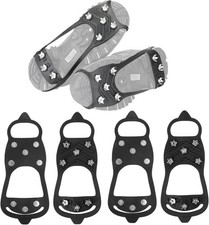 1-2 Pairs Non Slip Gripper Spikes for Shoes Ice Black-2 pairs-M L, Black-8