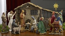 Deluxe Edition 16 Piece 10 Inch Christmas Nativity Set with Real 10 inch