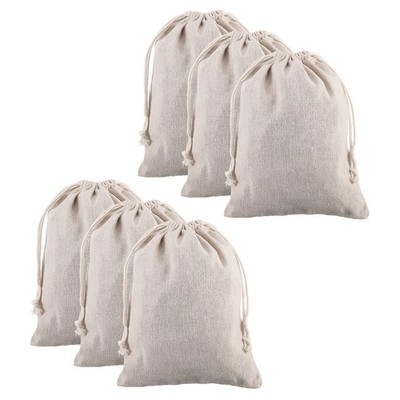 12 Stück Baumwolltaschen 6,7 x 9,1 Zoll zur Aufbewahrung, beige