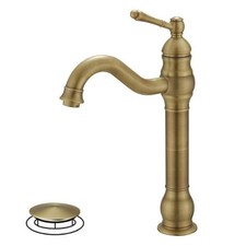 BWE Vessel Sink Faucet Antique Brass 360  Swivel Single Handle w/Drain