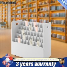 50-Slots Roll File Holder Architectural Plan Storage Organizer Movable Roll Cart