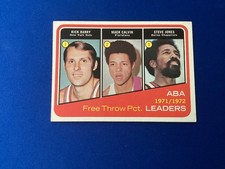 1972 73 Topps #262 ABA Free Throw Pct LL Barry Calvin Jones - Rick Barry HOF