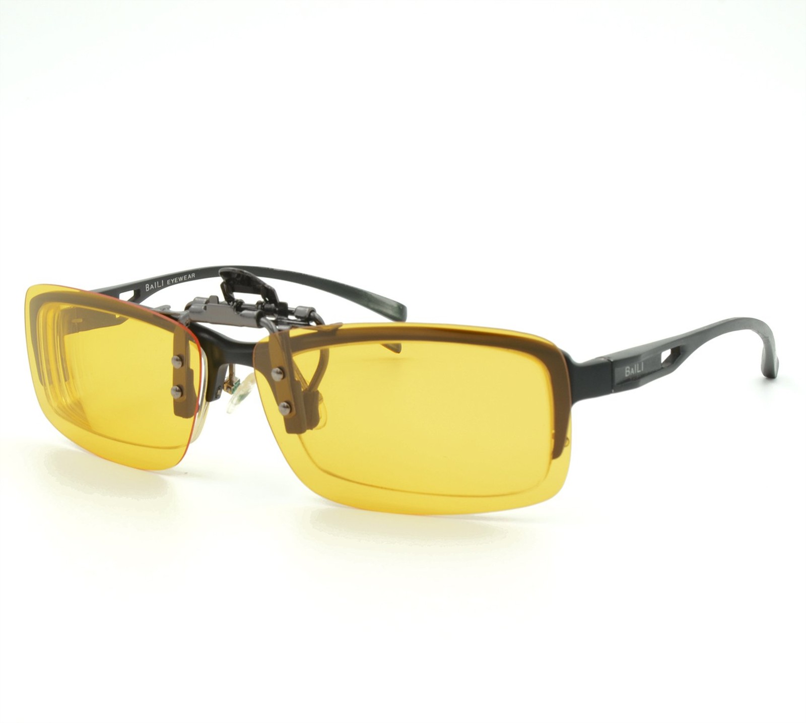 Besgoods Yellow Night Vision Polarized Clip-on Flip up Metal Clip Sunglasses ...