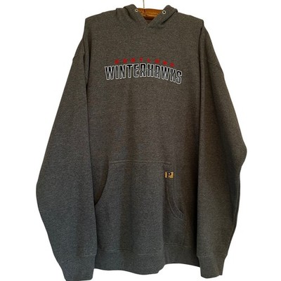 Portland Gear Winterhawks Hoodie Gray Graphic Sweatshirt L Oversized WHL Hockey