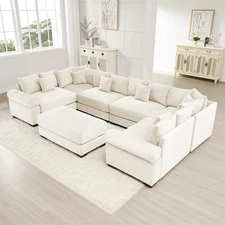 Ultra Soft Seat Sofa Living Room Modular Sectional Sofa Couch Set w/O Ottoman