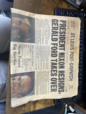 St Louis Post Dispatch August 9, 1974 Newspaper President Nixon Resigns