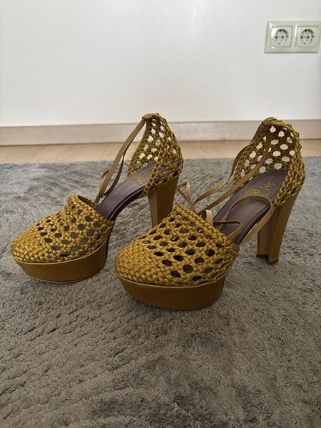Women Fabi Heels Yellow Textile 38