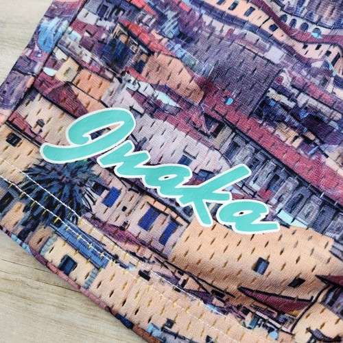 Inaka Power Shorts Mens Medium Multicolor Florence City Print Mesh Gym Workout - Picture 4 of 17