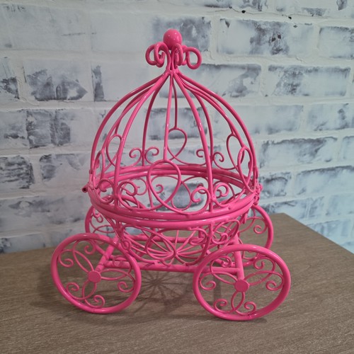 Cinderella Metal Carriage PInk Home Decor Card Holder Wedding Decoration