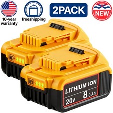 2Pack For DeWalt 20V 20 Volt Max XR 8.0AH Lithium Ion Battery DCB206-2 DCB205-2