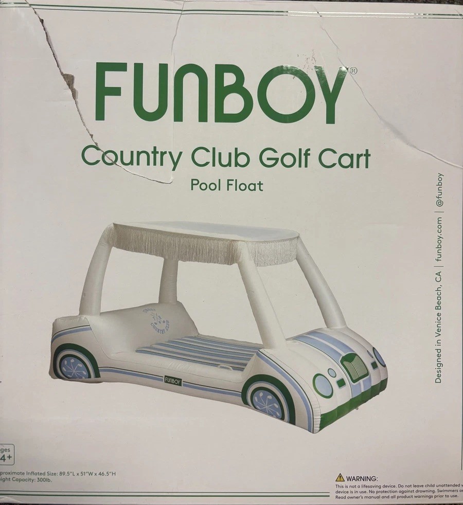 NUEVO Carro de Golf Funboy Original Lujo Piscina Flotador Balsa Inflable