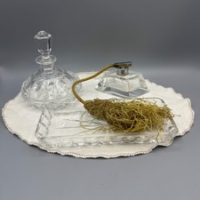 Atomizzatore profumo 3 pezzi con ciotola - probabilmente cristallo - vintage