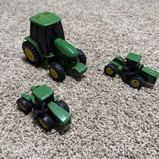 Ertl John Deere Tractor Lot of 3 Mini Farm Toy Models Green Yellow Assorted