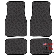 Leopard Print Car Floor Mats 4pcs Abstract Spotted Fur Wild Animal Skin Black Leopard Print Car Floor Mats 4pcs Abstract Spotted Fur Wild Animal Skin Black