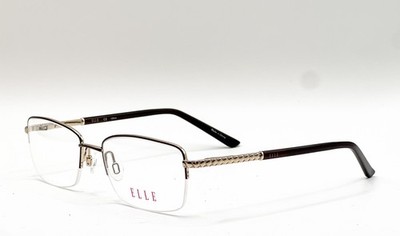 Elle EL13487 BR Brown Gold Authentic Designer Eyeglass Frames 53-18-135
