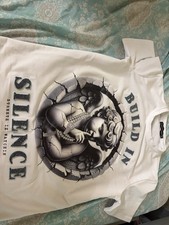 SikSilk Mens Size S White Graphic Print Crew ...
