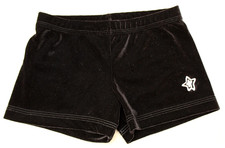 GK Elite BLACK STAR SHORTS Adult XS AXS Bar Gymnastics Dance Cheer Booty Velour
