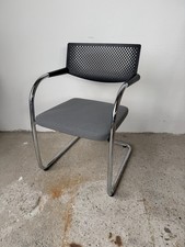 Vitra Visavis Konferenzstuhl Besucherstuhl Freischwinger Stuhl Stoff Grau