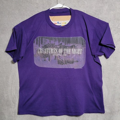#ad #ad Keiser Clark T Shirt Mens XL Purple Creatures of the Night Wolves Graphic Tee $63.99