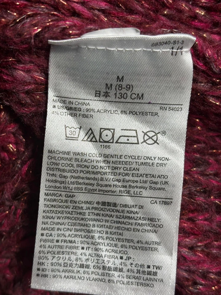 GapKids Sweater Girls Medium 8 Metallic Knit Pullover Long Sleeve Winter Warm - Image 4 of 4