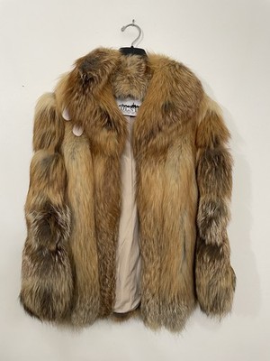 Luxury Genuine Fox Fur Coat w/ Matching Fur Hat DLNY New York Women s Medium 
