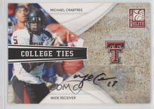 2009 Donruss Elite College Ties Signatures 33/50 Michael Crabtree #18 Auto 1h6a