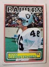 1983 Topps Football Card 298 Todd Christensen Los Angeles Raiders