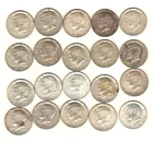 20 Kennedy Half Dollars 90% & 40% Silver (2) 1964-1969 (18) total 20 coins Lot