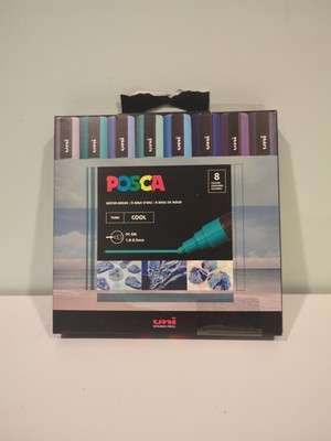 POSCA Cool Tones 8 Count Marker Set- 2.5mm Medium Size