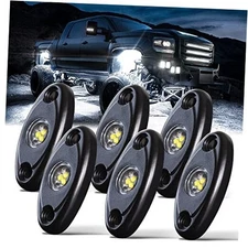 Pure R1 Super Bright LED Rock Light White for Off Road White Rock Lights 6PCS