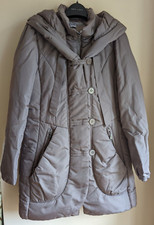 Ashley Brooke Padded Taupe Parka Jacket Size Gb 8 Eur 34