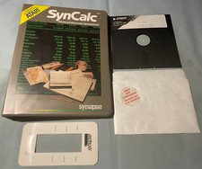 SYNCALC - Atari 400/800/C64 Computer Synapse Software Disk in Binder - TESTED 