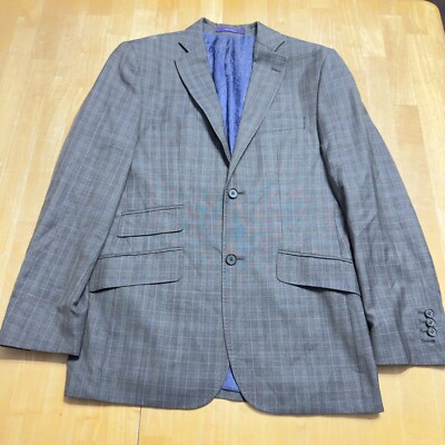 Ted Baker Mens Blazer Wool Endurance Plaid Single Breasted
