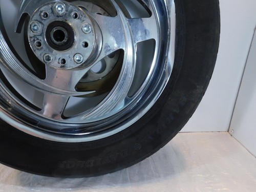 Harley Davidson Dyna Softail Sportster 883 1200 Chrome Rear Tire & Wheel Rim - Picture 4 of 16