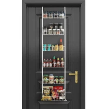 6 Tier Over the Door Pantry Organizer Rack Heavy-Duty Metal Hanging Spice Rack