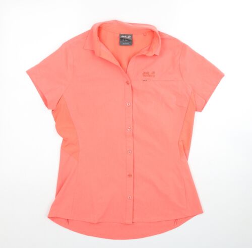Jack Wolfskin Womens Pink Polyester Basic Polo Size 8 Collared Button - Size 8-1 - Afbeelding 1 van 10