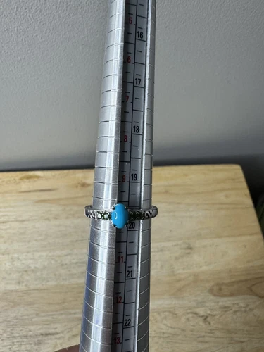 VINTAGE Turquoise Silver Ring Size 10